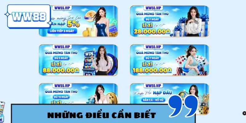 Những điều cần biết để nhận khuyến mãi tải app WW88