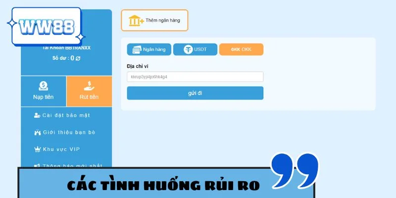 Các tình huống rủi ro có thể phát sinh khi thực hiện giao dịch