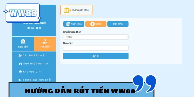 Hướng dẫn rút tiền WW88 theo cách dễ hiểu nhất